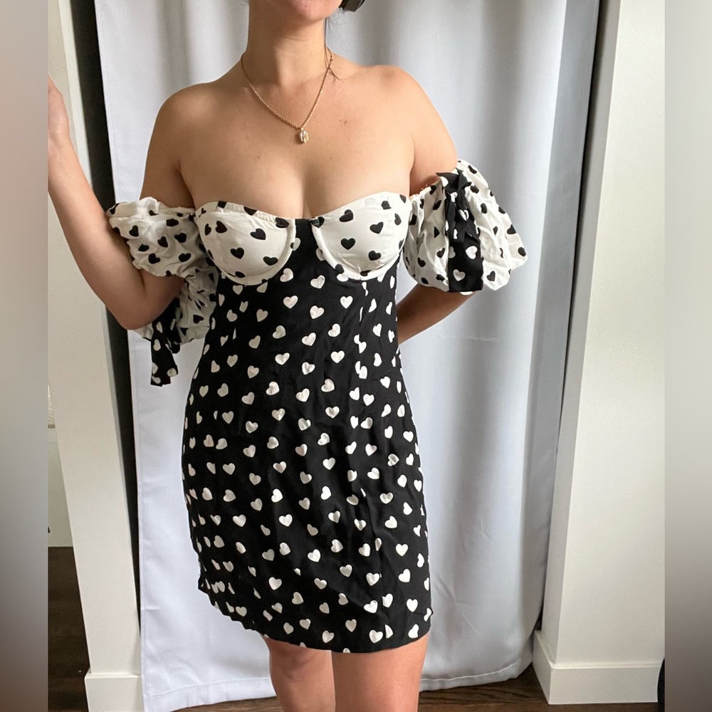 For Love and Lemons Mae heart mini dress